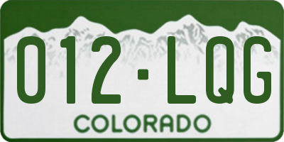 CO license plate 012LQG