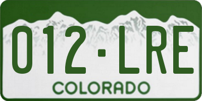 CO license plate 012LRE