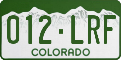 CO license plate 012LRF
