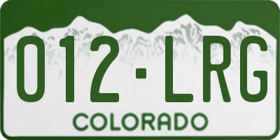 CO license plate 012LRG