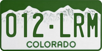CO license plate 012LRM