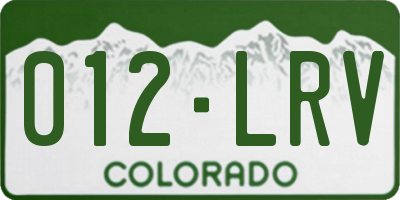 CO license plate 012LRV