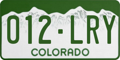 CO license plate 012LRY