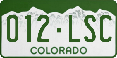 CO license plate 012LSC