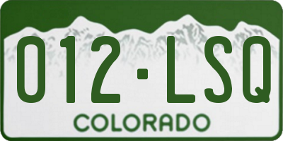 CO license plate 012LSQ