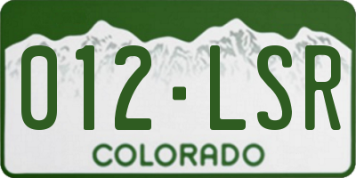 CO license plate 012LSR