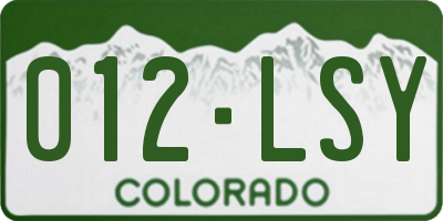 CO license plate 012LSY