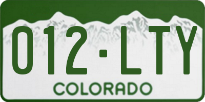 CO license plate 012LTY