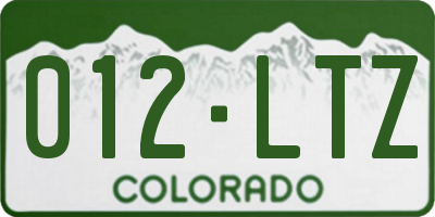 CO license plate 012LTZ