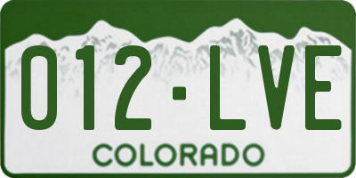 CO license plate 012LVE