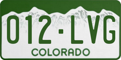 CO license plate 012LVG