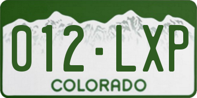 CO license plate 012LXP