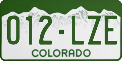 CO license plate 012LZE
