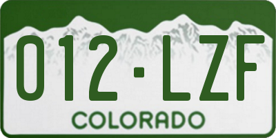 CO license plate 012LZF