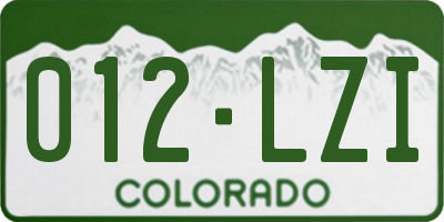 CO license plate 012LZI
