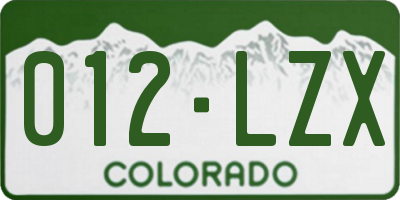 CO license plate 012LZX