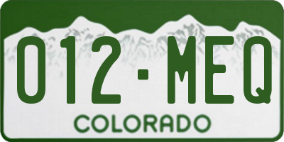 CO license plate 012MEQ