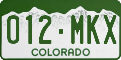 CO license plate 012MKX