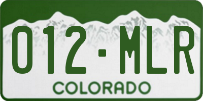 CO license plate 012MLR