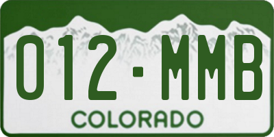 CO license plate 012MMB