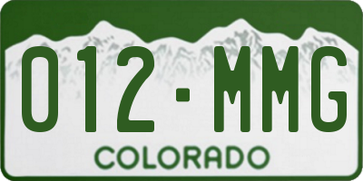 CO license plate 012MMG