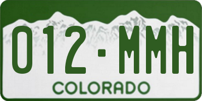 CO license plate 012MMH