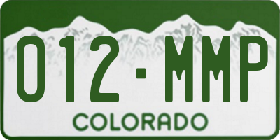 CO license plate 012MMP