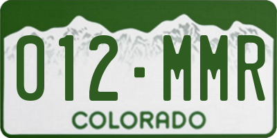 CO license plate 012MMR