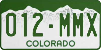 CO license plate 012MMX