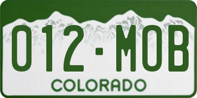 CO license plate 012MOB