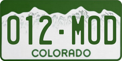 CO license plate 012MOD