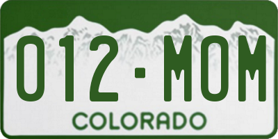 CO license plate 012MOM