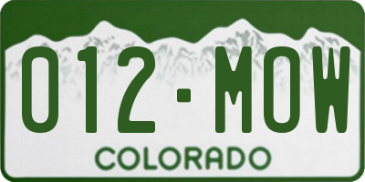 CO license plate 012MOW