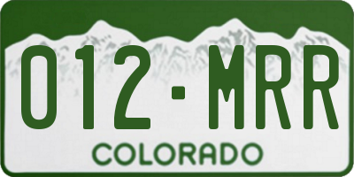CO license plate 012MRR
