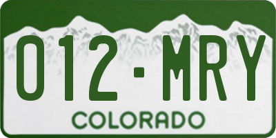 CO license plate 012MRY