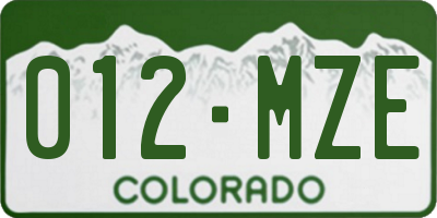 CO license plate 012MZE