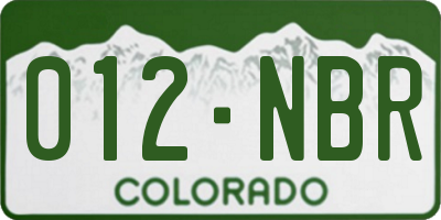 CO license plate 012NBR