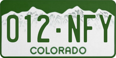 CO license plate 012NFY