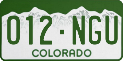 CO license plate 012NGU