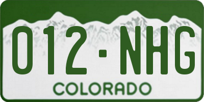 CO license plate 012NHG