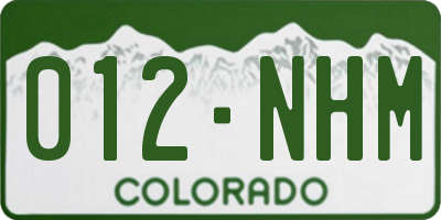 CO license plate 012NHM