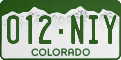 CO license plate 012NIY