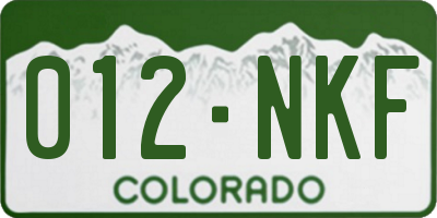 CO license plate 012NKF