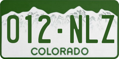CO license plate 012NLZ