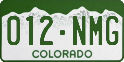 CO license plate 012NMG