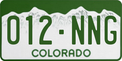 CO license plate 012NNG