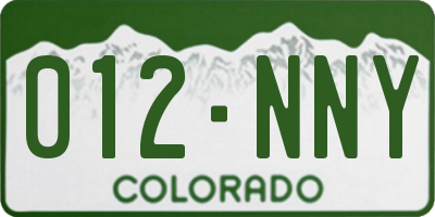 CO license plate 012NNY