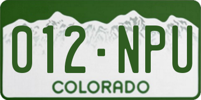 CO license plate 012NPU