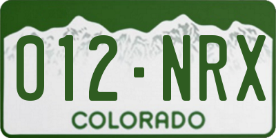 CO license plate 012NRX