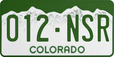 CO license plate 012NSR